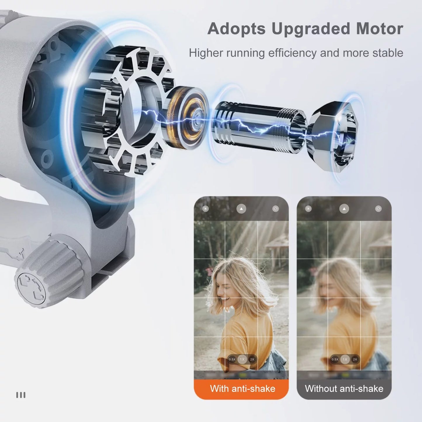 Isteady XE Kit Gimbal Stabilizer for Smartphone, 3-Axis Phone Gimbal, Magnetic Fill Light, Portable & Foldable, One-Key Inception, Ideal for Travel, Vlogging