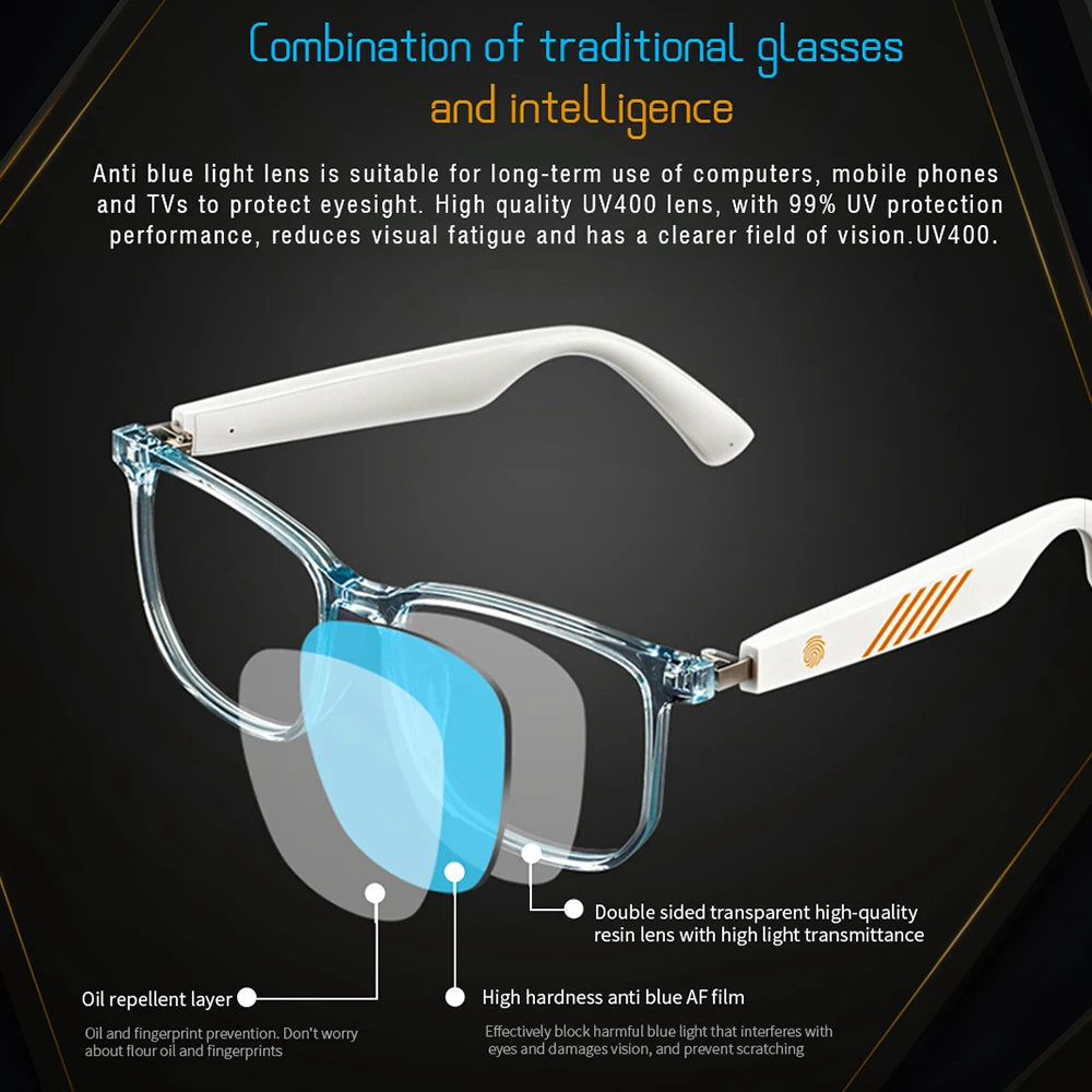 Wireless Bluetooth 5.0 Sunglasses Headphones - Enjoy Music Wirelessly Hands-Free Calling Music Eyeglasses